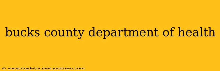 bucks county department of health