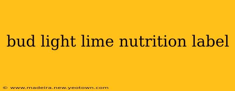 bud light lime nutrition label