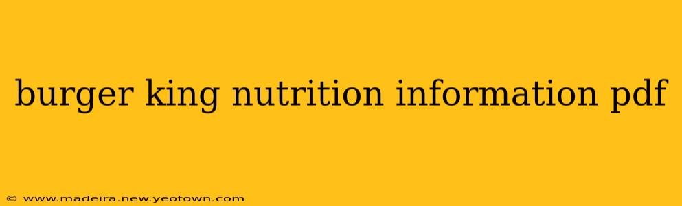 burger king nutrition information pdf