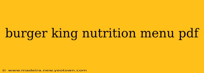 burger king nutrition menu pdf