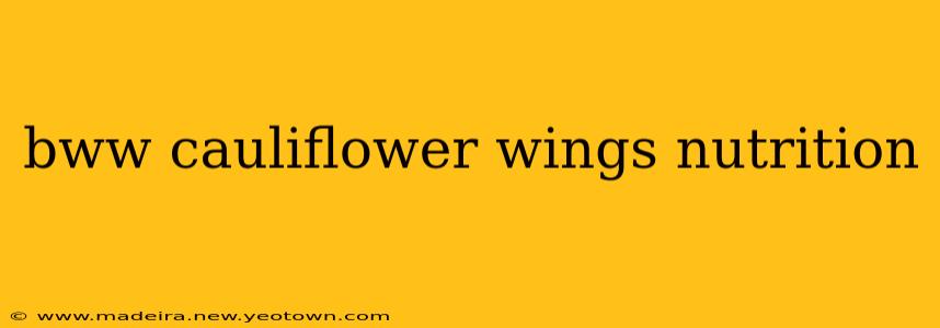 bww cauliflower wings nutrition