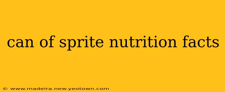 can of sprite nutrition facts