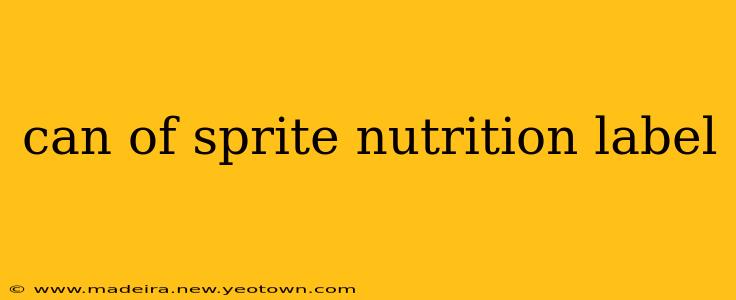 can of sprite nutrition label