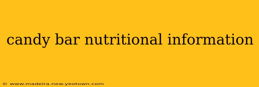 candy bar nutritional information