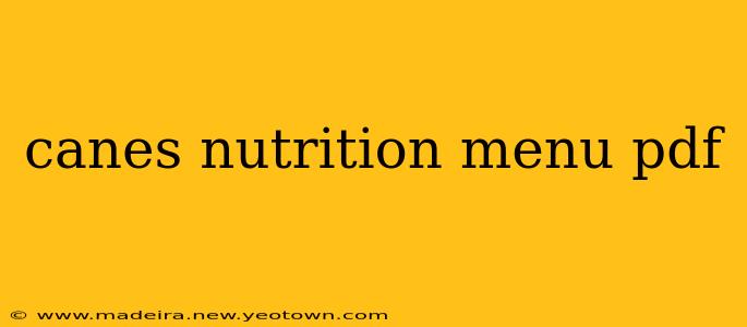 canes nutrition menu pdf