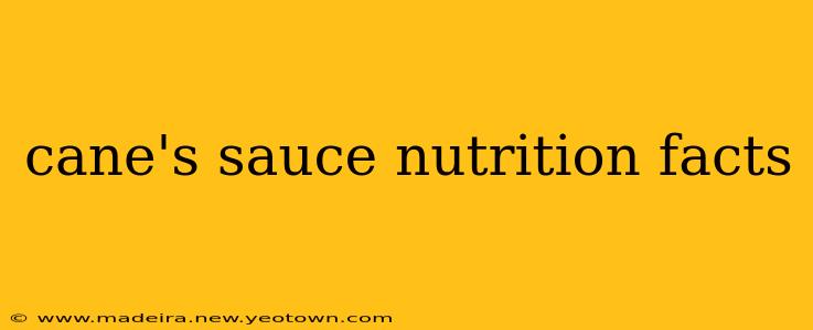 cane's sauce nutrition facts