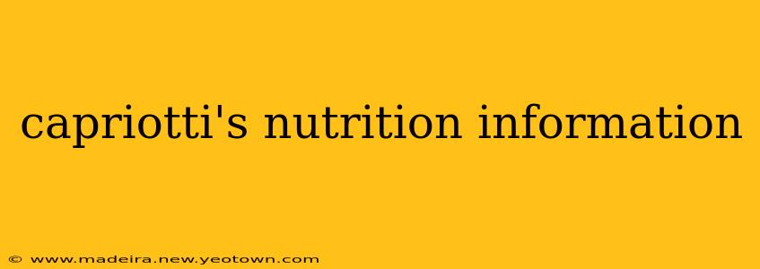 capriotti's nutrition information