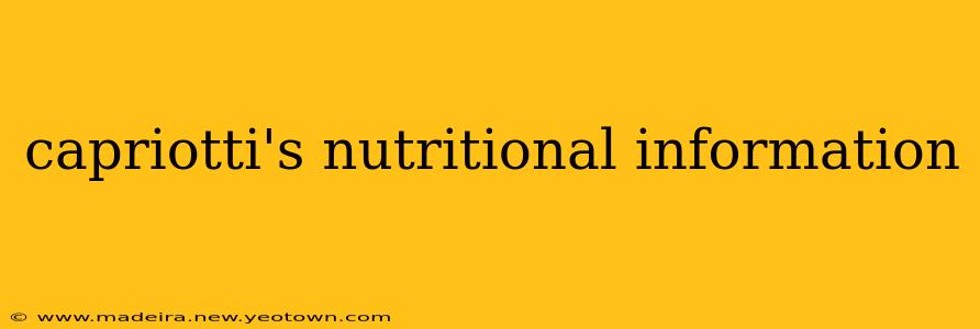 capriotti's nutritional information