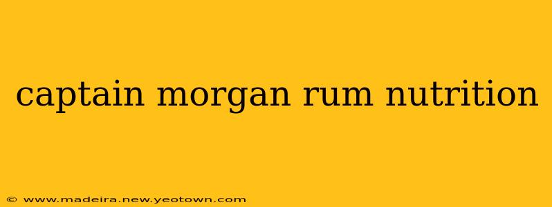 captain morgan rum nutrition