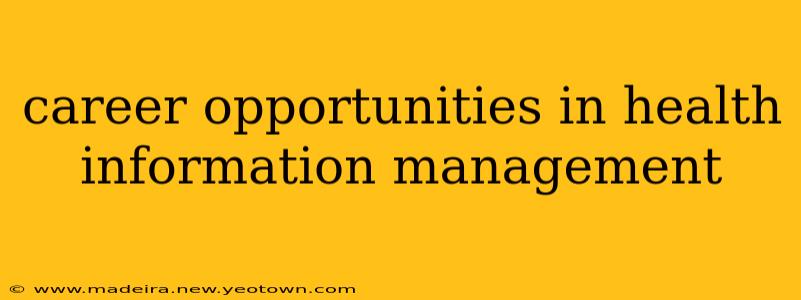 career opportunities in health information management