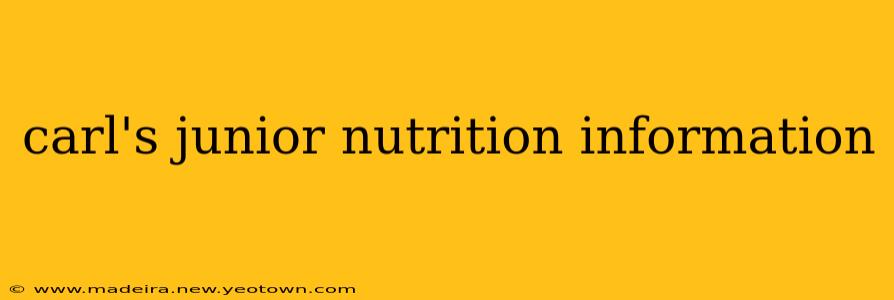 carl's junior nutrition information