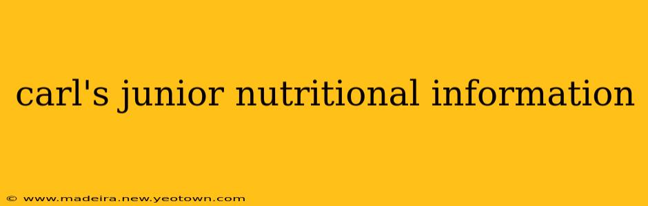 carl's junior nutritional information