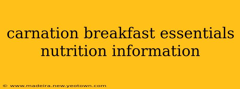 carnation breakfast essentials nutrition information