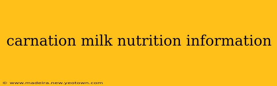 carnation milk nutrition information