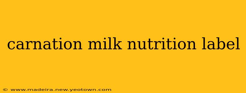 carnation milk nutrition label