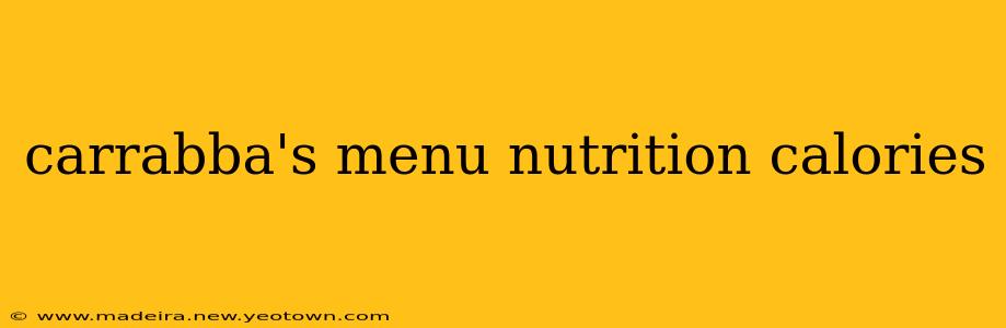 carrabba's menu nutrition calories