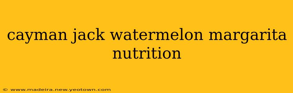 cayman jack watermelon margarita nutrition