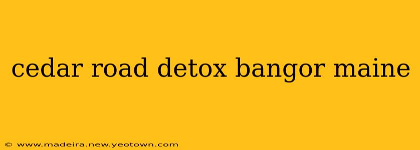 cedar road detox bangor maine