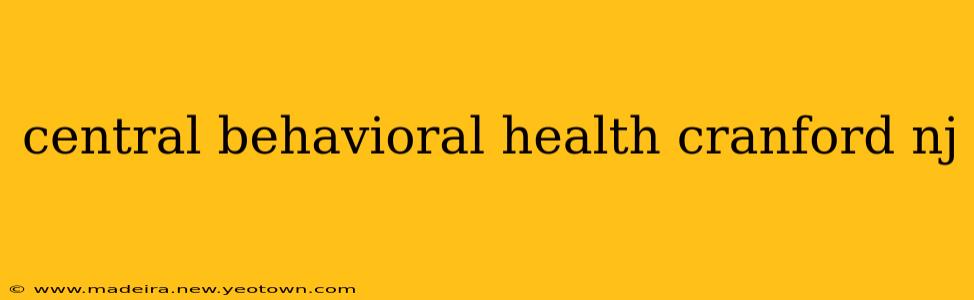 central behavioral health cranford nj