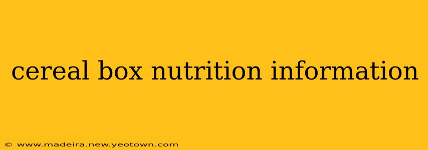 cereal box nutrition information