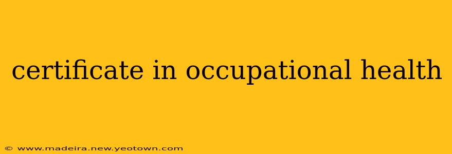 certificate in occupational health