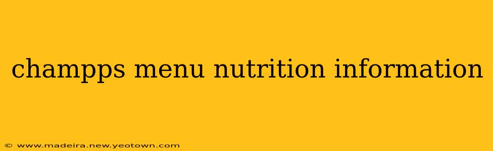 champps menu nutrition information
