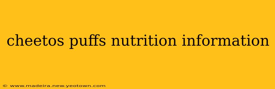 cheetos puffs nutrition information