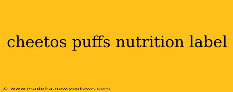 cheetos puffs nutrition label