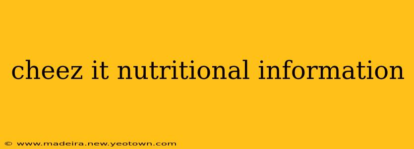 cheez it nutritional information