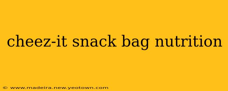 cheez-it snack bag nutrition