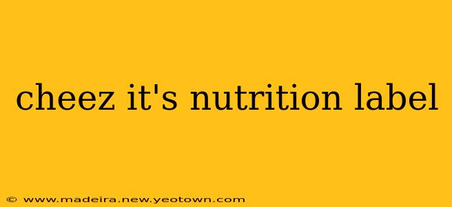 cheez it's nutrition label