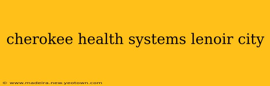cherokee health systems lenoir city