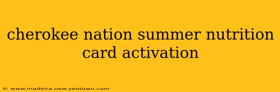 cherokee nation summer nutrition card activation