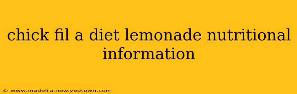 chick fil a diet lemonade nutritional information