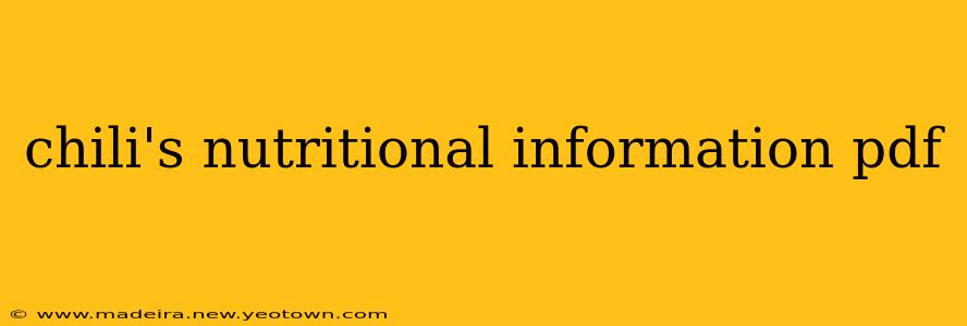 chili's nutritional information pdf
