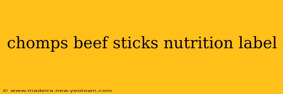 chomps beef sticks nutrition label