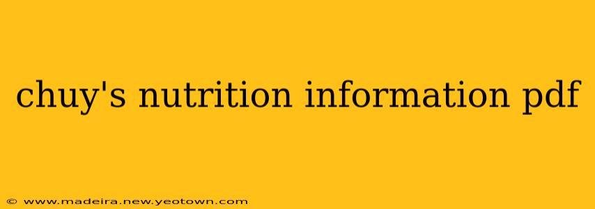 chuy's nutrition information pdf
