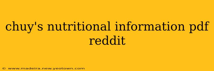 chuy's nutritional information pdf reddit