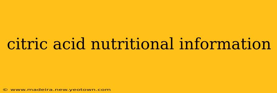 citric acid nutritional information