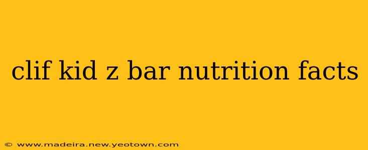 clif kid z bar nutrition facts