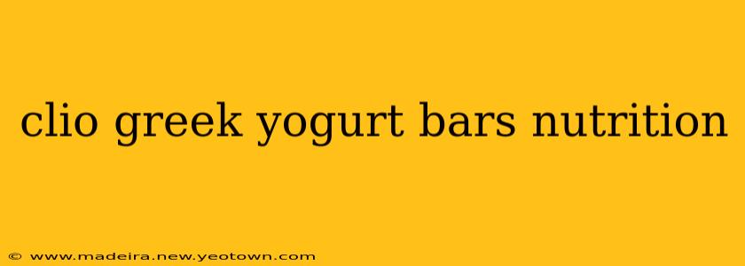 clio greek yogurt bars nutrition