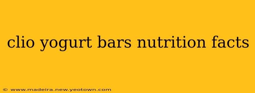 clio yogurt bars nutrition facts