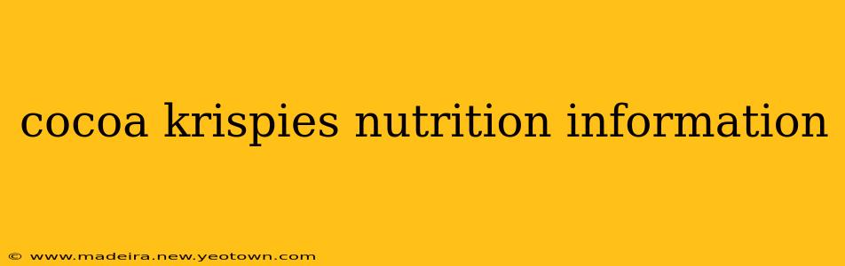 cocoa krispies nutrition information