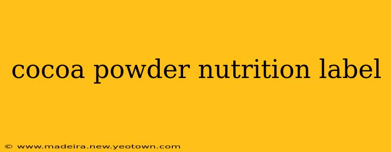 cocoa powder nutrition label
