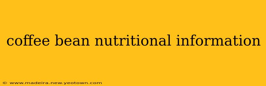 coffee bean nutritional information