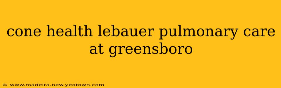 cone health lebauer pulmonary care at greensboro