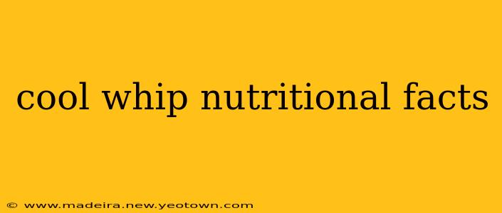 cool whip nutritional facts