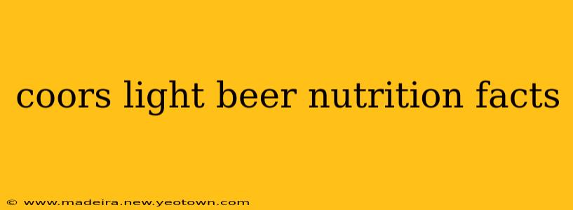 coors light beer nutrition facts