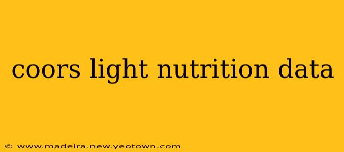 coors light nutrition data