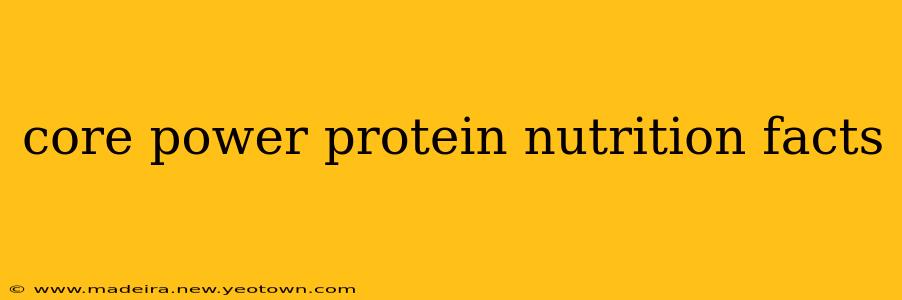 core power protein nutrition facts